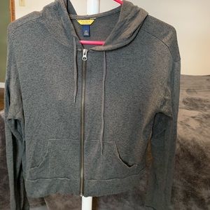 Cropped Zip Up Hoodie